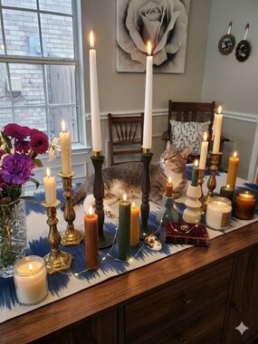 Decorative Taper Candle Holders Black & Gold